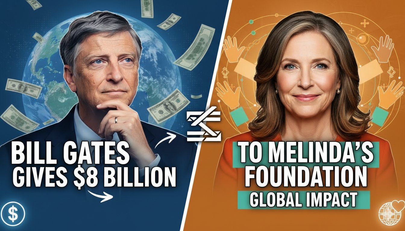 Bill Gates and Melinda French Gates in a professional setting discussing philanthropy
