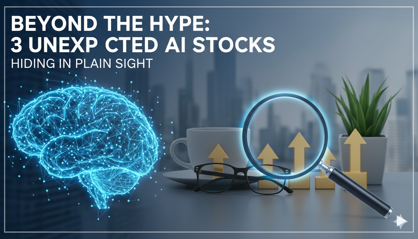 Stock market charts displaying symbols for Brookfield Corporation, Prologis, and NextEra Energy overlaid with subtle AI circuit patterns.
