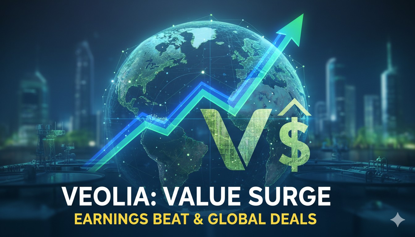 Veolia Environnement corporate logo and environmental services infrastructure representing water and waste management operations