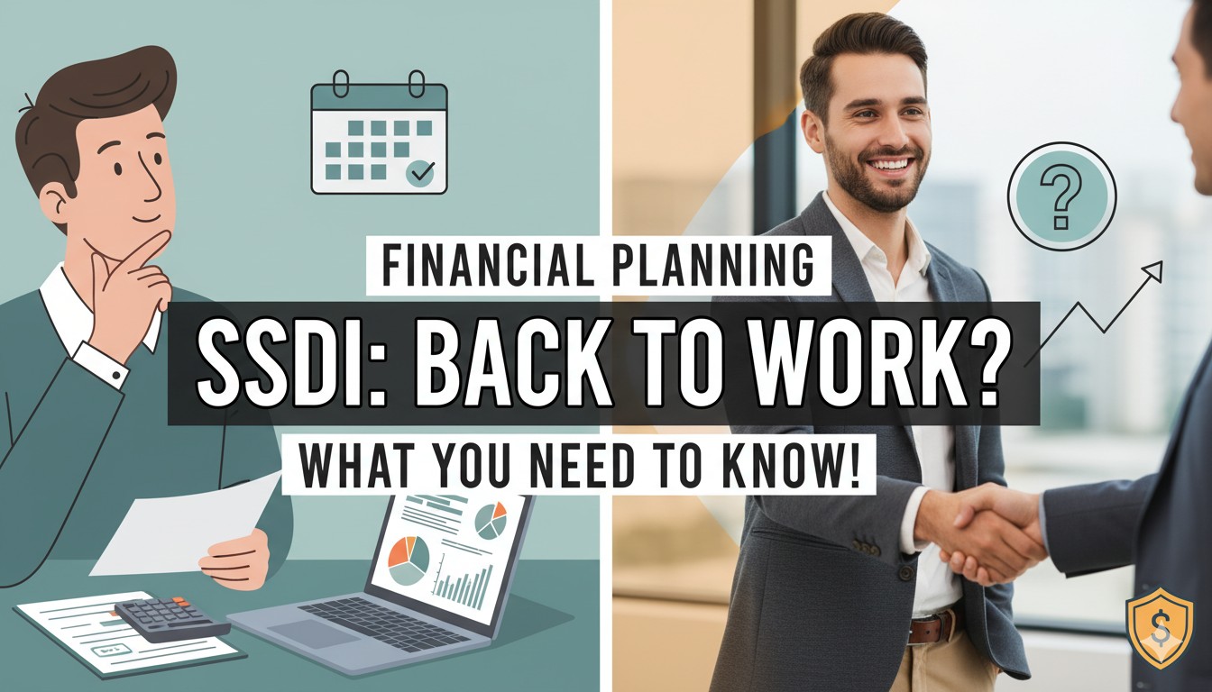 A thoughtful person reviewing financial documents and a calculator at a desk, symbolizing careful planning for SSDI beneficiaries returning to work.